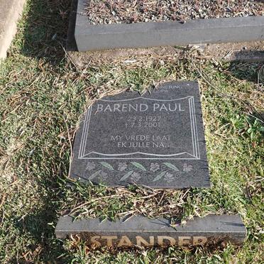 STANDER Barend Paul 1927-2001