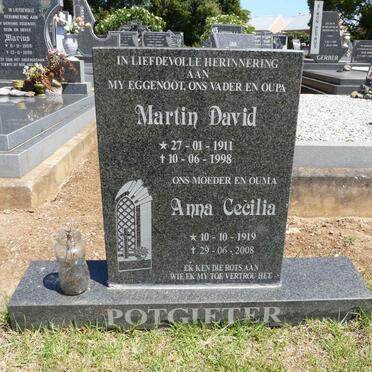 POTGIETER Martin David 1911-1998 &amp; Anna Cecilia 1919-2008