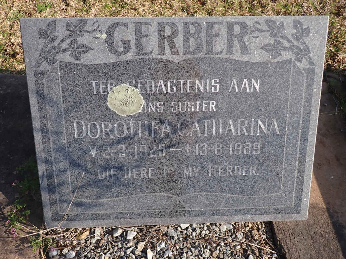 GERBER Dorothea Catharina 1925-1989