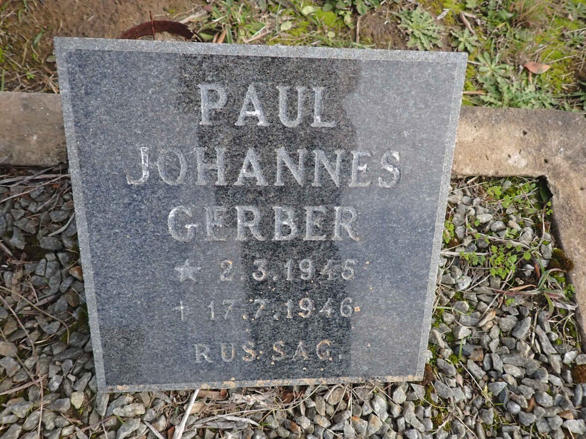 GERBER Paul Johannes 1945-1946