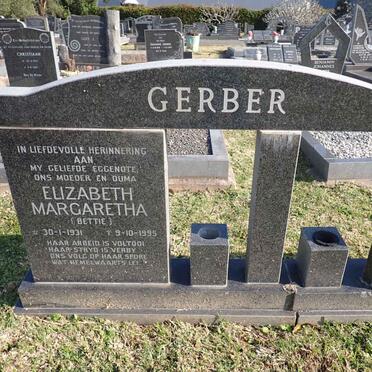 GERBER Elizabeth Margaretha 1931-1995