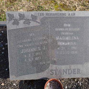 STANDER Johannes J. 1899-1977 & Magdalena Hendrina 1910-1978