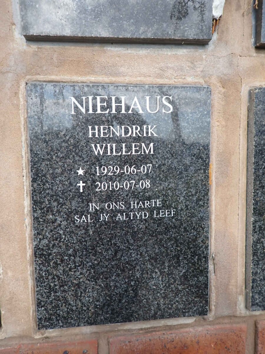NIEHAUS Hendrik Willem 1929-2010