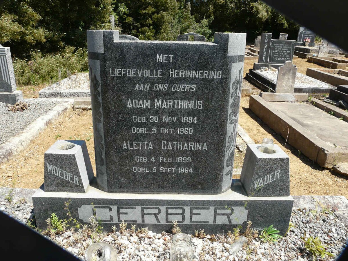 GERBER Adam Marthinus 1894-1960 &amp; Aletta Catharina 1899-1964