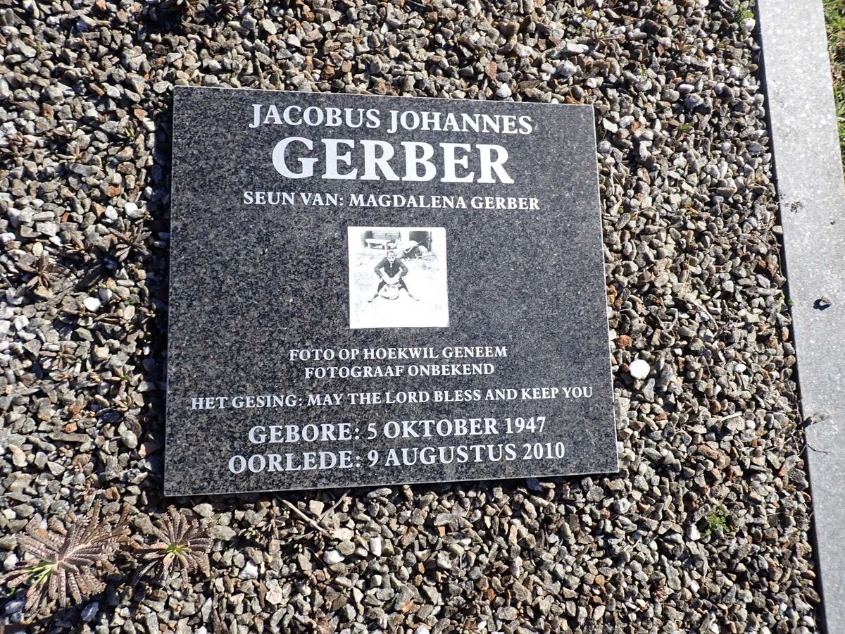 GERBER Jacobus Johannes 1947-2010