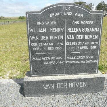 HOVEN William Henry, van der 1876-1955 &amp; Helena Susanna MEYER 1879-1968