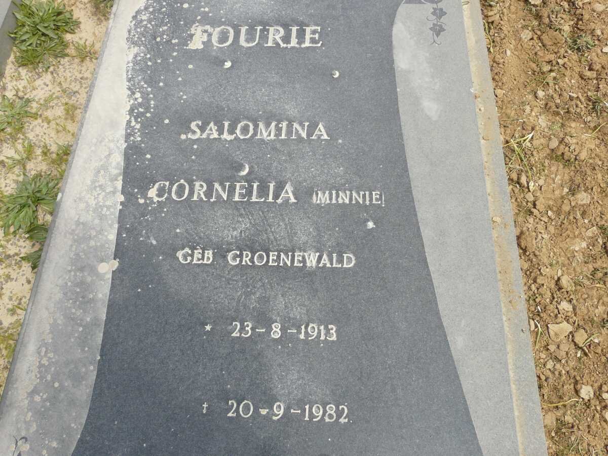 FOURIE Salomina Cornelia nee GROENEWALD 1913-1982
