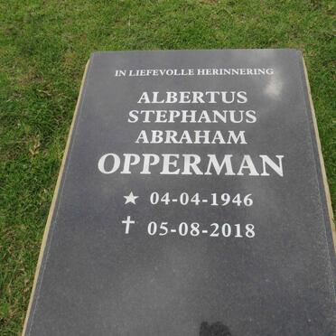 OPPERMAN Albertus Stephanus Abraham 1946-2018