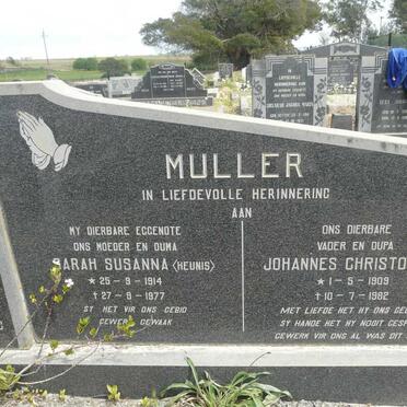 MULLER Johannes Christoffel 1909-1982 &amp; Sarah Susanna HEUNIS 1914-1977