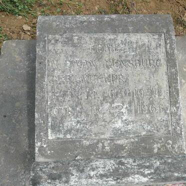 RENSBURG Leah M.D., van nee MULLER 1924-1965