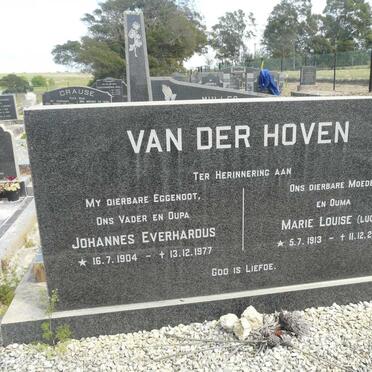 HOVEN Johannes Everhardus, van der 1904-1977 &amp; Marie Louise 1913-2000