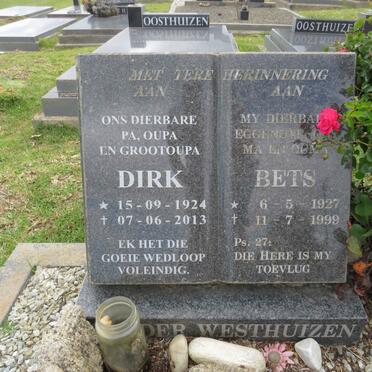 WESTHUIZEN Dirk, van der 1924-2013 &amp; Bets 1927-1999