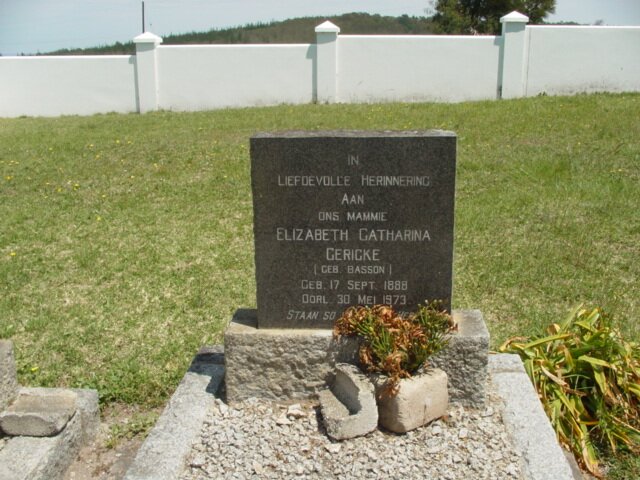 GERICKE Elizabeth Catharina nee BASSON 1888-1973