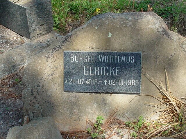 GERICKE Burger Wilhelmus 1916-1989