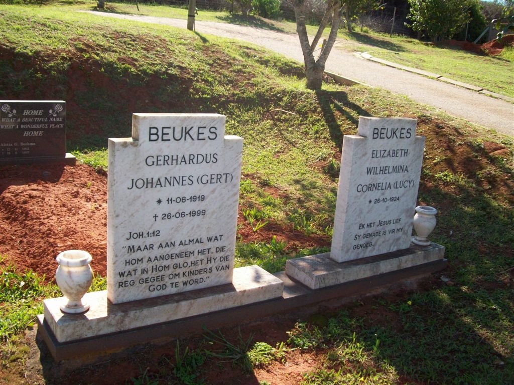 BEUKES Gerhardus Johannes 1919-1999 &amp; Elizabeth Wilhelmina Cornelia 1924-