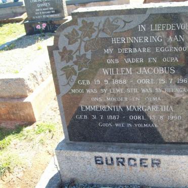 BURGER Willem Jacobus 1888-1966 &amp; Emmerentia Margaretha 1887-1990
