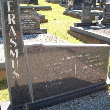 ERASMUS Willem Petrus 1918-1986 &amp; Ella Aletta Catharina 1924-1995 