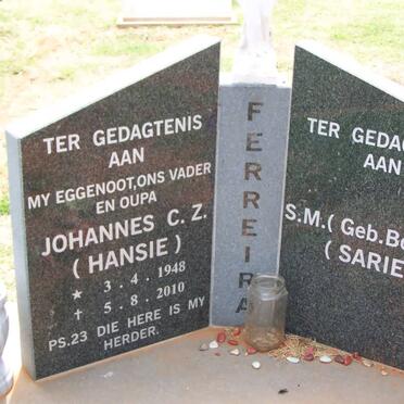 FERREIRA Johannes C.Z. 1948-2010 &amp; S.M. BOSHOFF