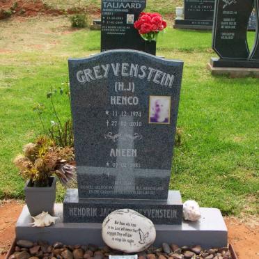 GREYVENSTEIN Hendrik Jacobus 1974-2010 &amp; Aneen 1981-
