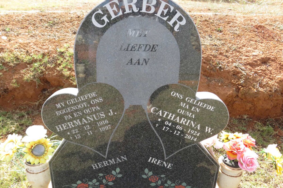 GERBER Hermanus J. 1916-1997 &amp; Catharina W. 1924-2014
