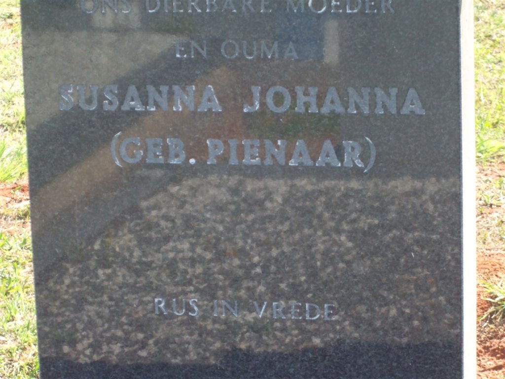 GERBER Frans Johannes &amp; Susanna Johanna PIENAAR 