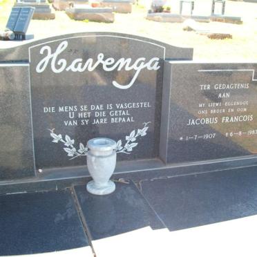 HAVENGA Jacobus Francois 1907-1985