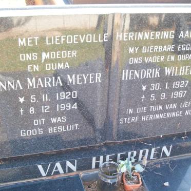 HEERDEN Hendrik Wilhelmus, van 1927-1987 &amp; Anna Maria MEYER 1920-1994