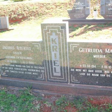 KRIEL Jacobus Albertus 1911-1995 &amp; Getruida Maria 1914-2006