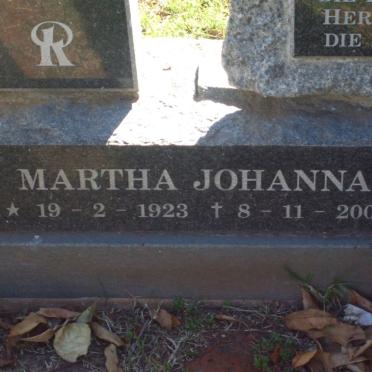 KOEKEMOER Martha Johanna 1923-2001