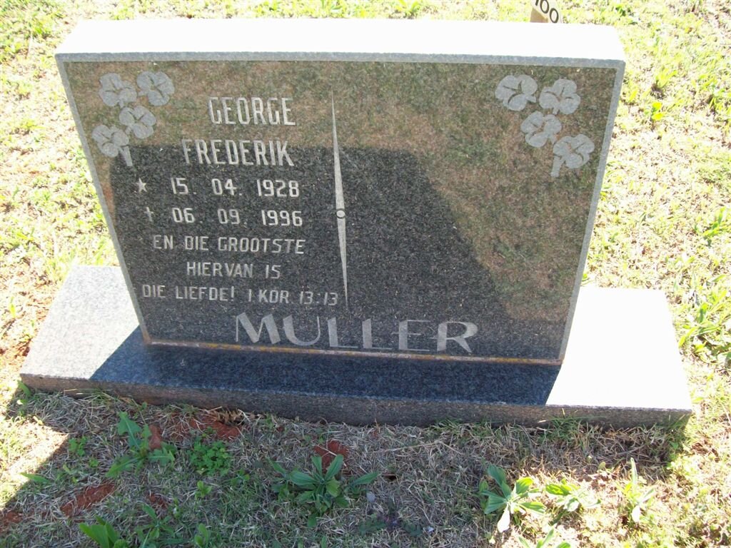 MULLER George Frederik 1928-1996