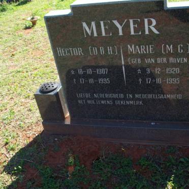 MEYER D.B.H. 1907-1995 &amp; M.C. VAN DER HOVEN 1920-1995