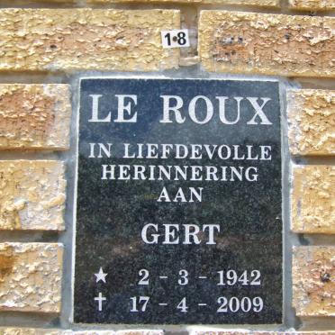 ROUX Gert, le 1942-2009