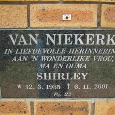 NIEKERK Shirley, van 1935-2001