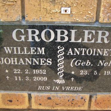 GROBLER Willem Johannes 1952-2009 &amp; Antoinette NELL 1954-