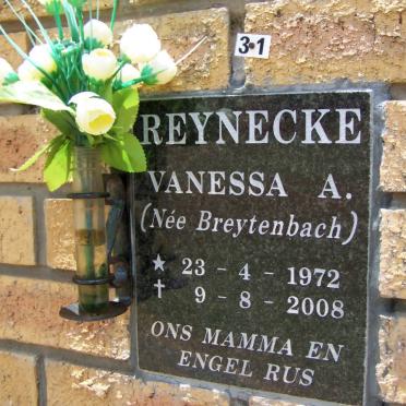 REYNECKE Vanessa A. nee BREYTENBACH 1972-2008