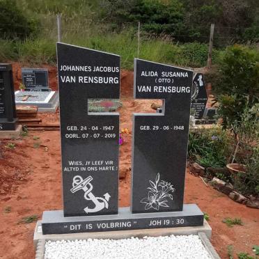 RENSBURG Johannes Jacobus, van 1947-2019 &amp; Alida Susanna OTTO 1948-