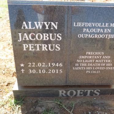ROETS Alwyn Jacobus Petrus 1946-2015