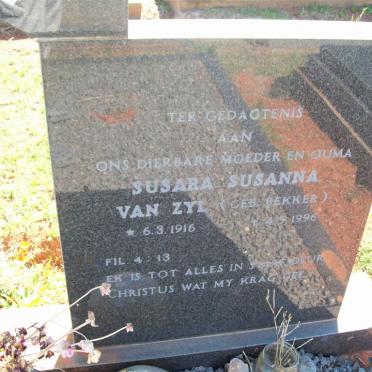 ZYL Susara Susanna, van nee BEKKER 1916-1996