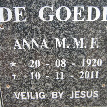 GOEDE Anna M.M.F., de 1920-2011