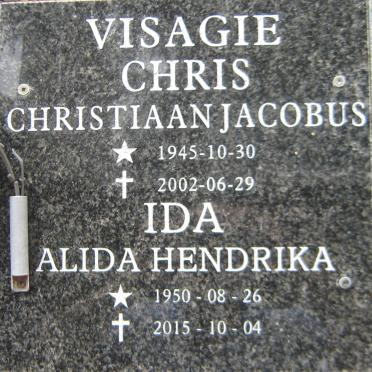 VISAGIE Christiaan Jacobus 1945-2002 &amp; Alida Hendrika 1950-2015