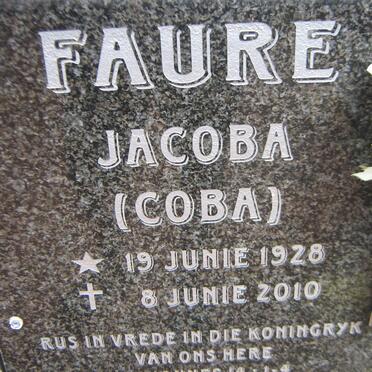 FAURE Jacoba 1928-2010