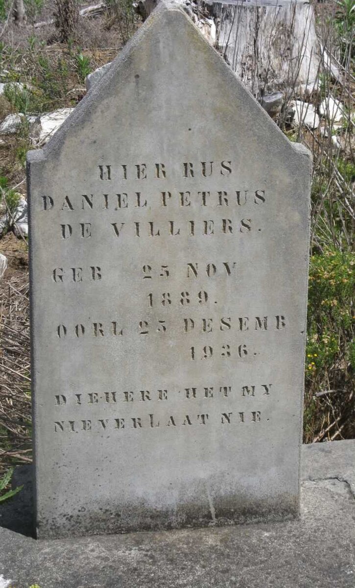 VILLIERS Daniel Petrus, de 1889-1936