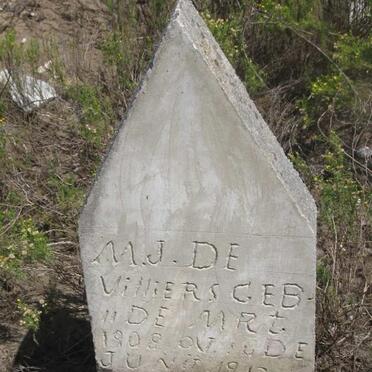 VILLIERS M.J., de 190?-1913