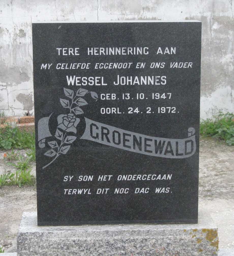 GROENEWALD Wessel Johannes 1947-1972