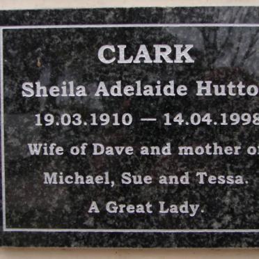 CLARK Sheila Adelaide Hutton 1910-1998