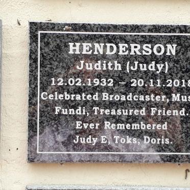 HENDERSON Judith 1932-2018