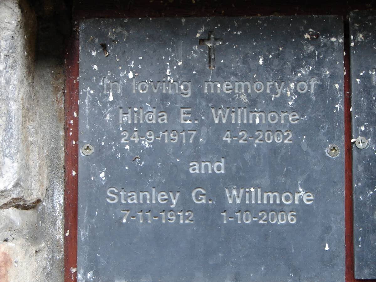WILLMORE Stanley G. 1912-2006 &amp; Hilda E. 1917-2002
