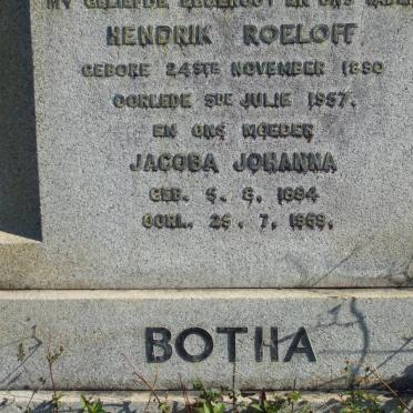 BOTHA Hendrik Roeloff 1890-1957 &amp; Jacoba Johanna 1894-1959