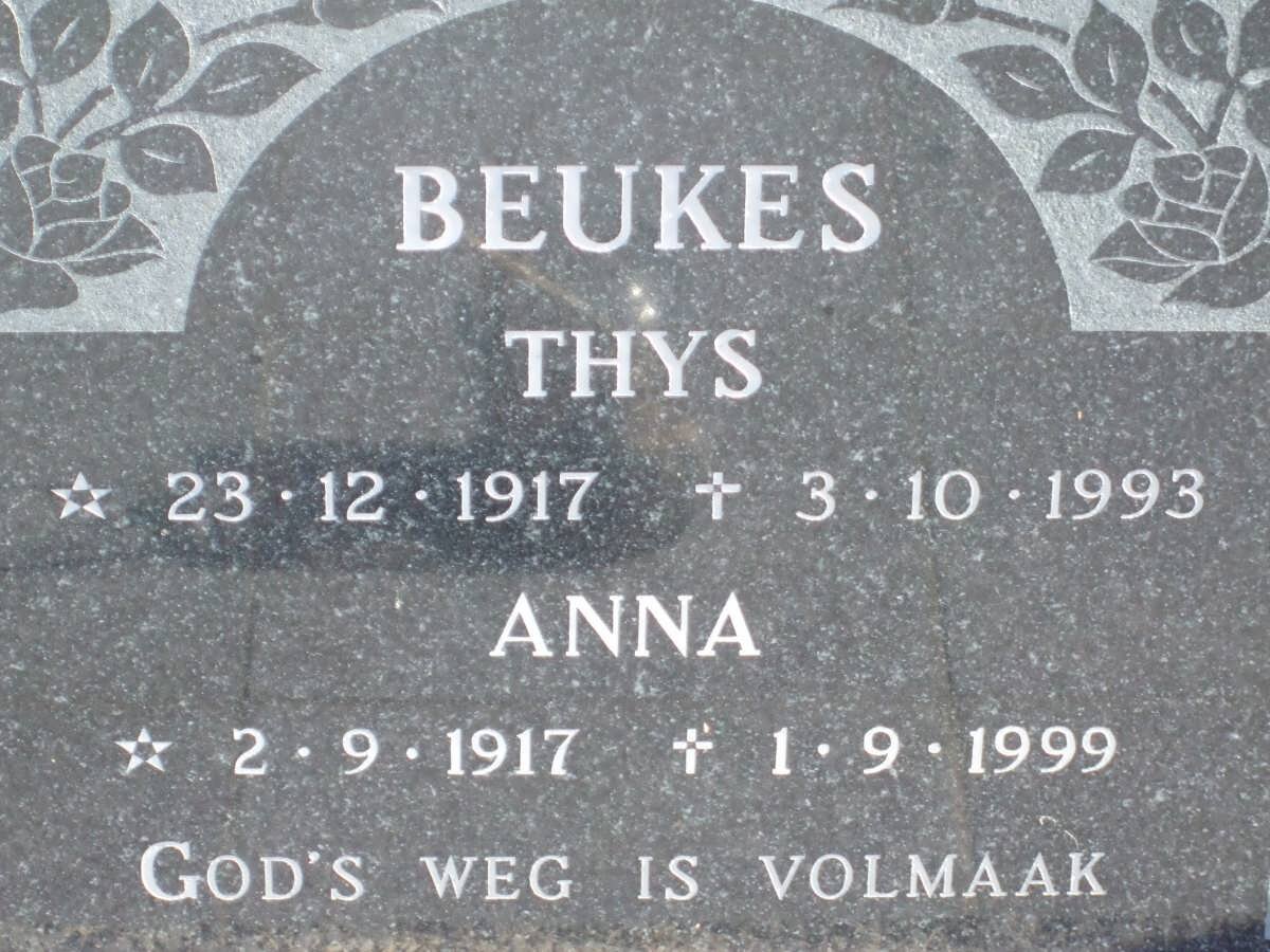 BEUKES Thys 1917-1993 &amp; Anna 1917-1999