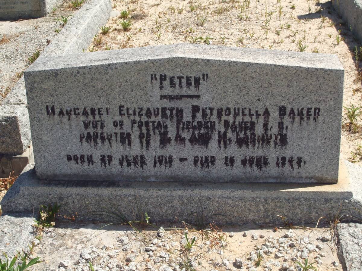 BAKER Margaret Elizabeth Petronella 1???-1943